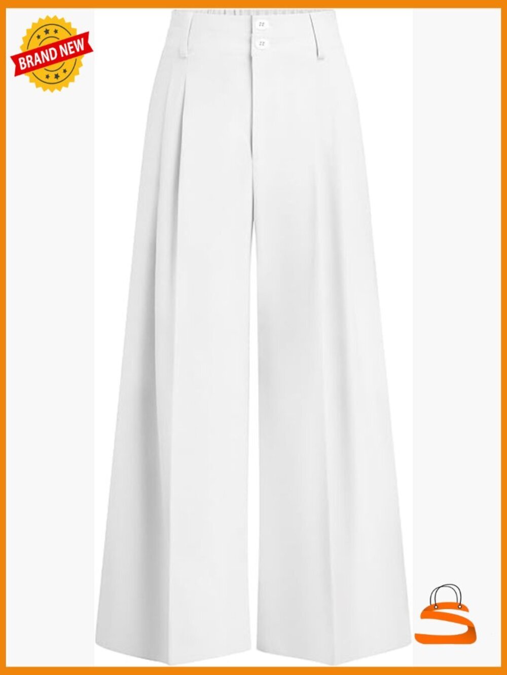 Wide Leg Palazzo Pants High Waist Pleated Trousers Work Business Casual